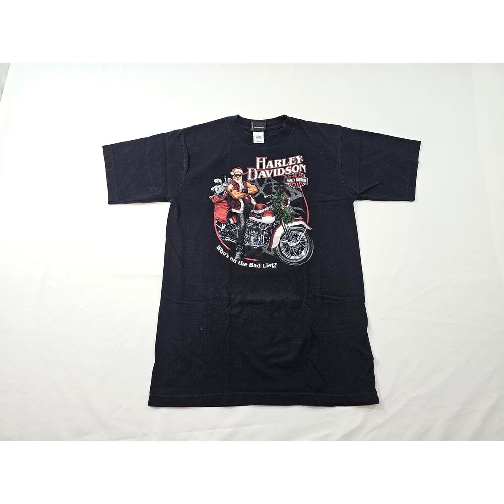 Harley Davidson Bad Santa Buddy Stubbs Black White Red Shirt Sz M